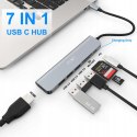 HUB JESWO nc701 7w1 HDMI 2 porty USB2.0/3.0 SD/TF slot USB C PD