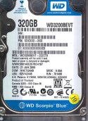 320GB HDD SATA WD WD3200BEVT 2.5 USZKODZONY