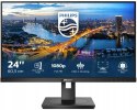 Monitor bezramkowy Philips 243B1 24" FHD IPS HDMI 2xDP USB-C RJ-45 kable A